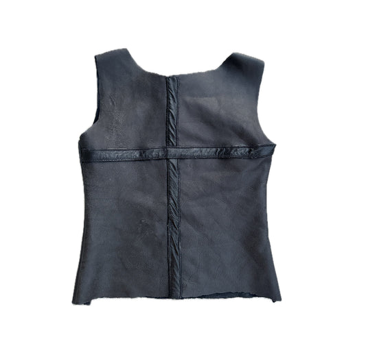 Cow hide leather cross top